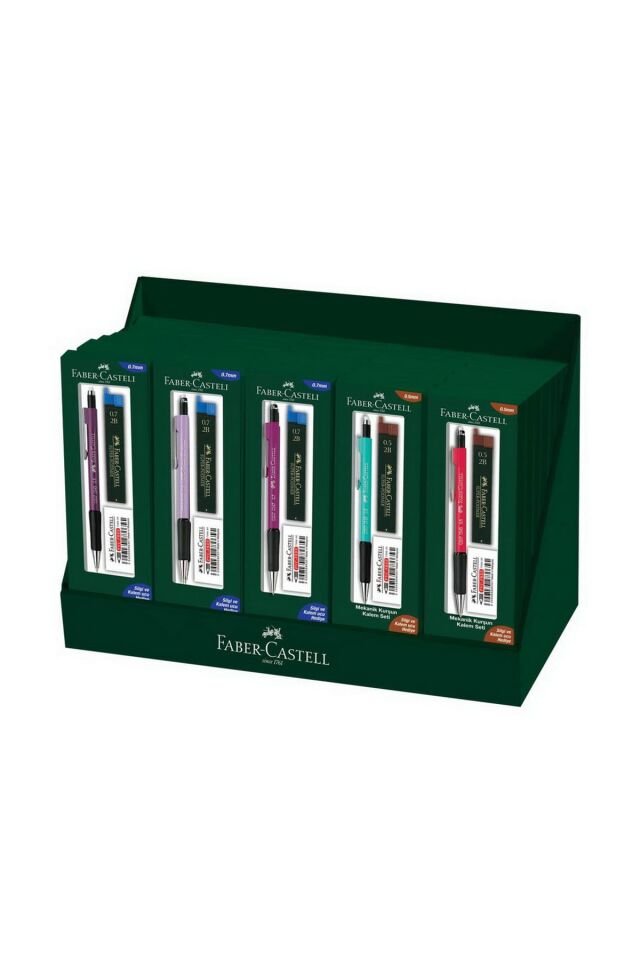 Faber Grip II 1345 0.5 Uçlu Kalem Seti Uç+Silgi Bordo