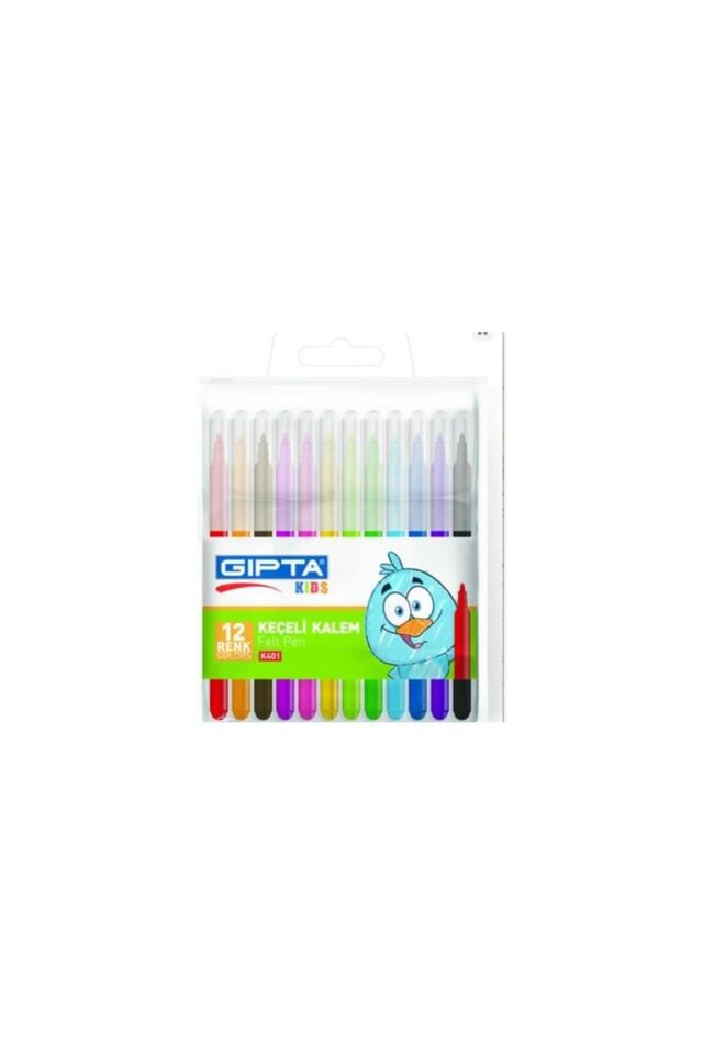 Keçeli Kalem Pvc Çantalı 12 Renk K401