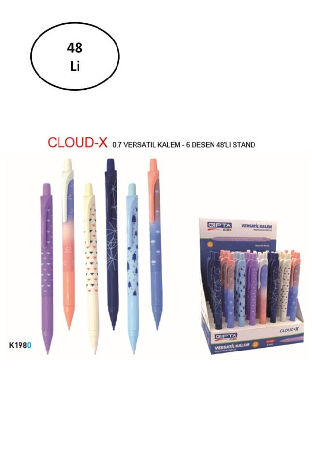 Versatil Kalem Cloud X 0.7 Mm 6 Desen 48 'Li Stand