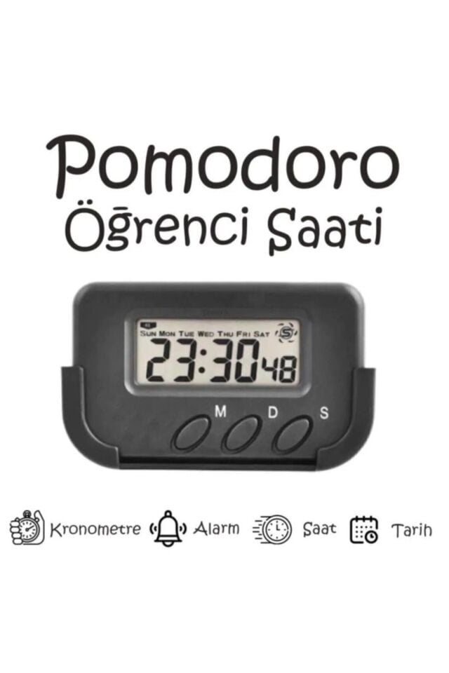 Pomodoro Öğrenci Saati - Kronometreli Ders Çalışma Saati - Dijital Masa Saati