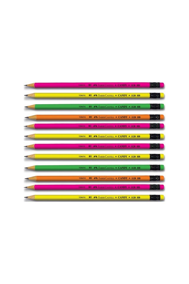 Faber Candy Silgili Yuvarlak Kurşun Kalem 12 Li Paket (5244112800)