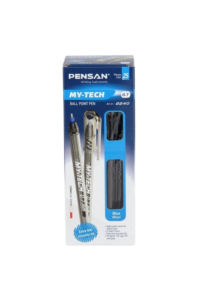 My-Tech Tükenmez Kalem 0.7 mm 25 Adet - Mavi