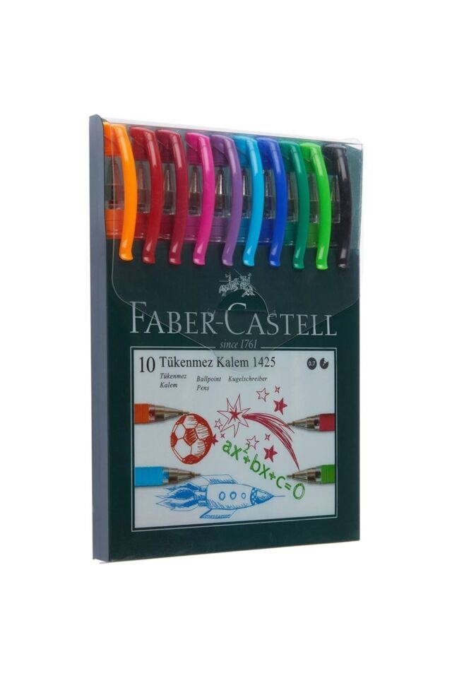 1425 0,7 mm İğne Uçlu Tükenmez 10'lu Set ÇOK RENKLİ