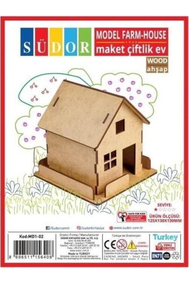 Wood Ahşap Kendin Yap Maket Çiftlik Ev 125 X 130 X 130 Mm Wood Ahşap Kendin Yap Maket Çiftlik Ev 125 X 130 X 130 Mm