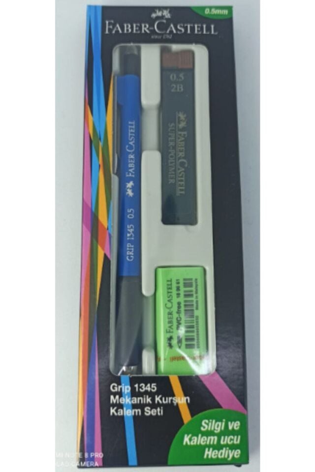 Faber Grip 1345 Light Blue 0.5mm Kalem-silgi-uç Light Blue - Tek Ebat