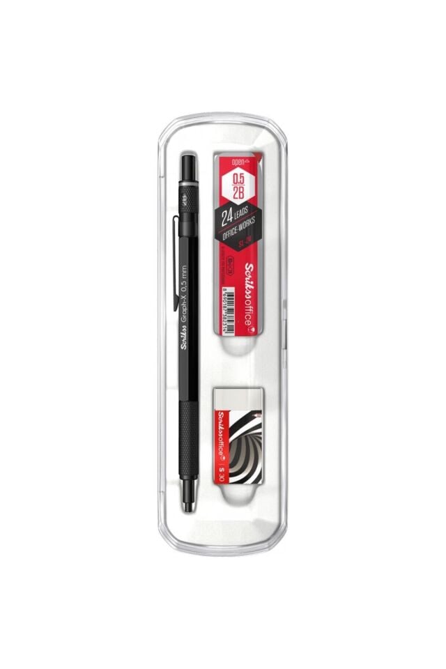 Graph-x Metal 0.5 Mm Versatil Kalem Silgi Uç Seti Siyah
