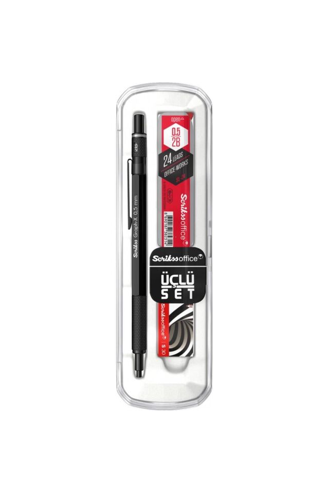 Graph-x Metal 0.5 Mm Versatil Kalem Silgi Uç Seti Siyah