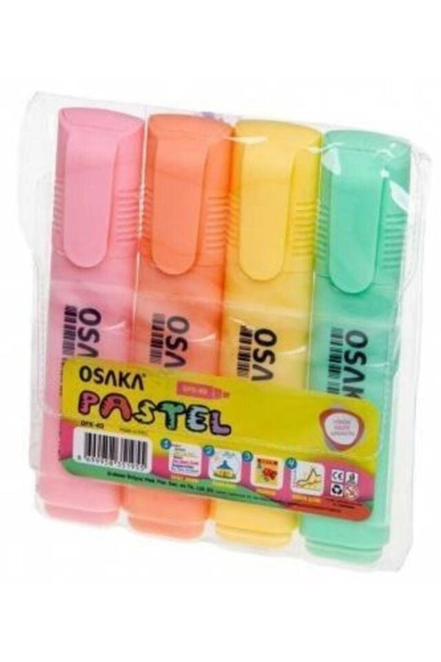Pastel Ve Neon Fosforlu Kalem Set 4+4i turuncu
