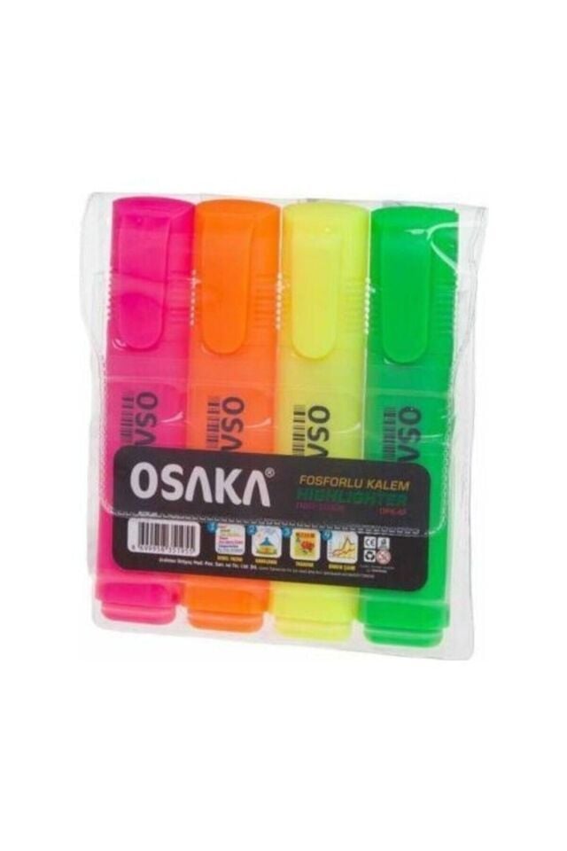 Pastel Ve Neon Fosforlu Kalem Set 4+4i turuncu