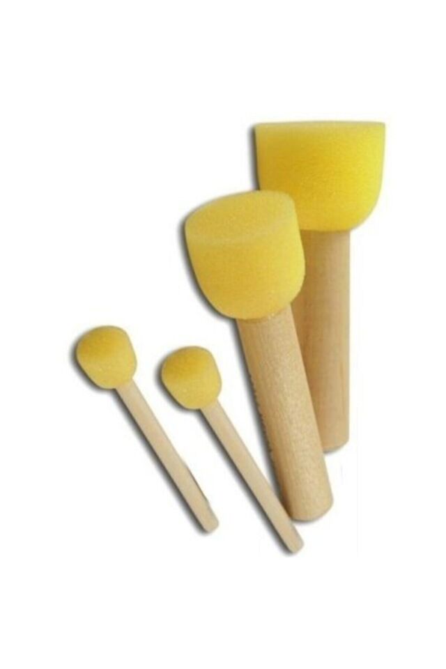 4'lü Sünger Ponpon Fırça Set 4'lü Sünger Ponpon Fırça Set