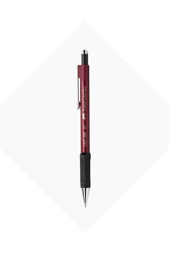 1345/47 Versatil Kalem, 0.7 mm,Lacivert, Ergonomik Tutuş, Yaylı Uç, Uzun Silgi, Modern Tasarım Bordo