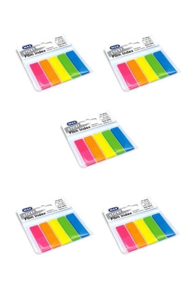 Film Index Postit Ayraç 12x45 Mm Dikdörtgen 5 Renk (5 Paket) Film Index Postit Ayraç 12x45 Mm Dikdörtgen 5 Renk (5 Paket)