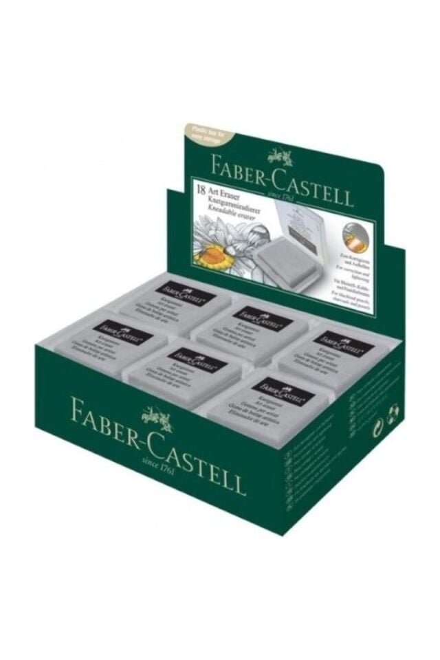  Faber-Castell Plastik Kutulu Gri Hamur Silgi 18'li