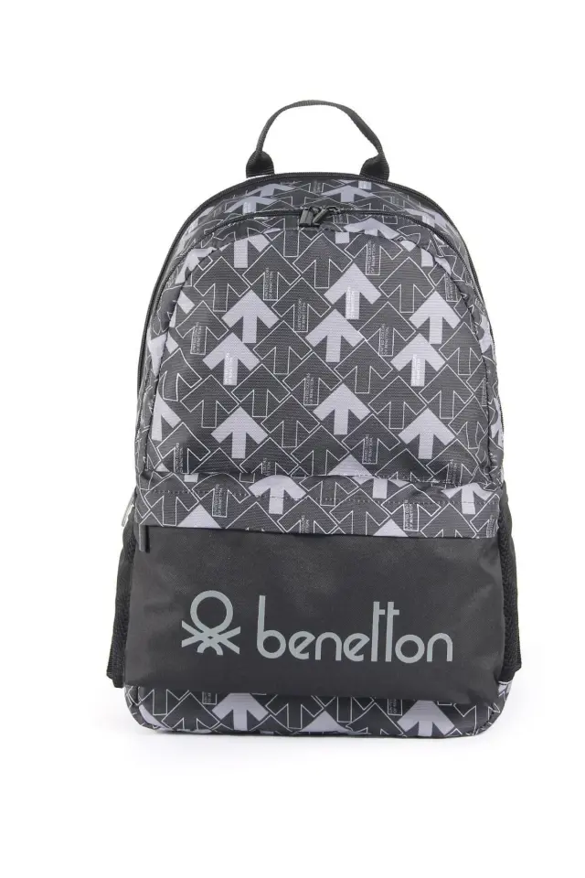 Benetton Okul Çantası (Siyah - Çift Bölmeli)