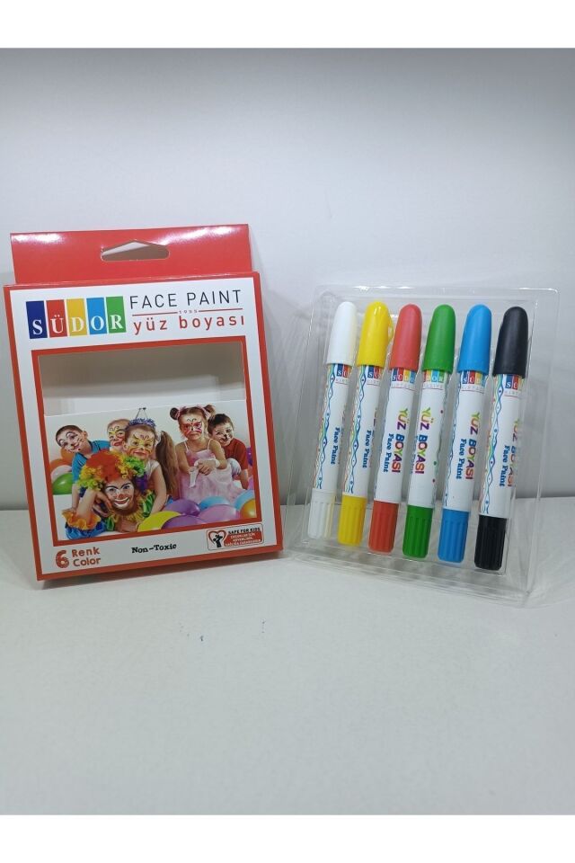 Yüz Boyası / Yüz Boyama Kalemi / Palyaço Kalemi - 6 Renk