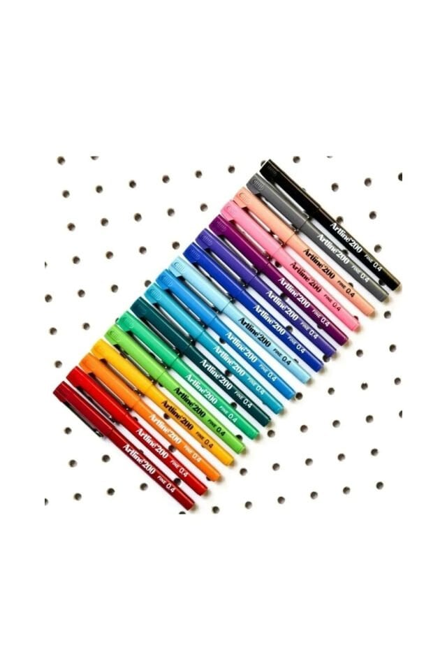 200 Fineliner 0.4 Mm Ince Uçlu Yazı Ve Çizim Kalemi 10 Renk Set çok renkli