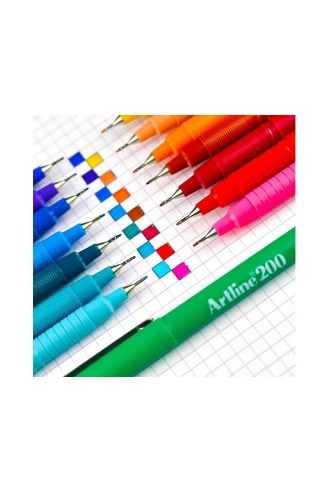 200 Fineliner 0.4 Mm Ince Uçlu Yazı Ve Çizim Kalemi 10 Renk Set çok renkli