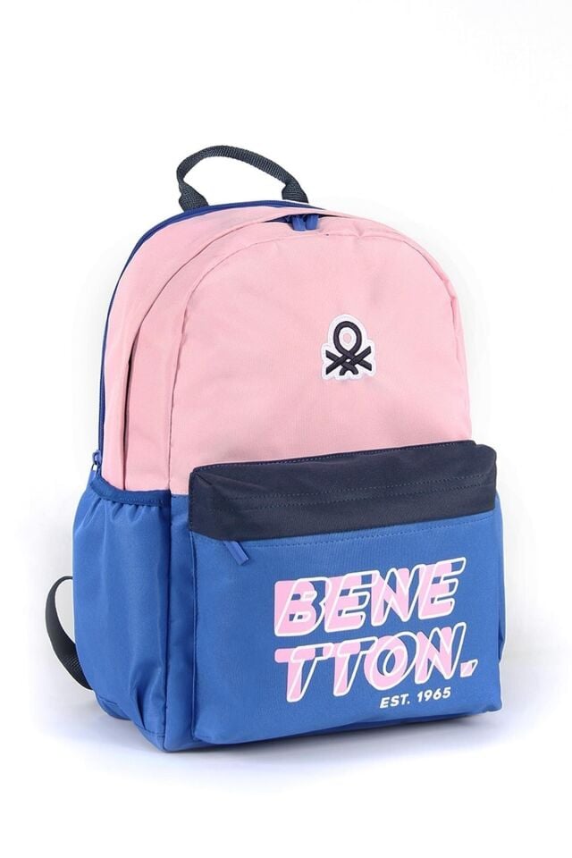 Unisex Çocuk Benetton Çift Bölmeli İlkokul Sırt Çantası 03844 Renkli - Unisex