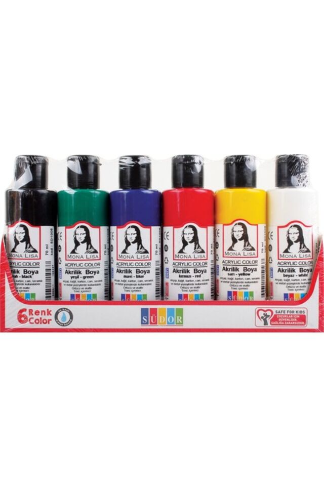 Monalisa Akrilik Boya 6x70 Ml Şışe Ana Renkler / SD1006
