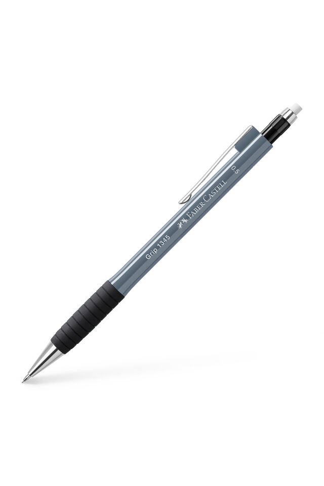 1345/47 Versatil Kalem, 0.5 mm, Gri, Ergonomik Tutuş, Yaylı Uç, Uzun Silgi, Modern Tasarım GRİ - Tek Ebat